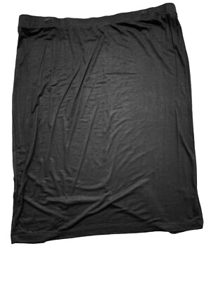  Women's Maxi Back Slit Solid Black Skirts 