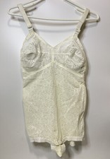 Vintage Tru-Health Nylon Body Shaper Briefer Lace One Piece Teddy Lingerie 38B