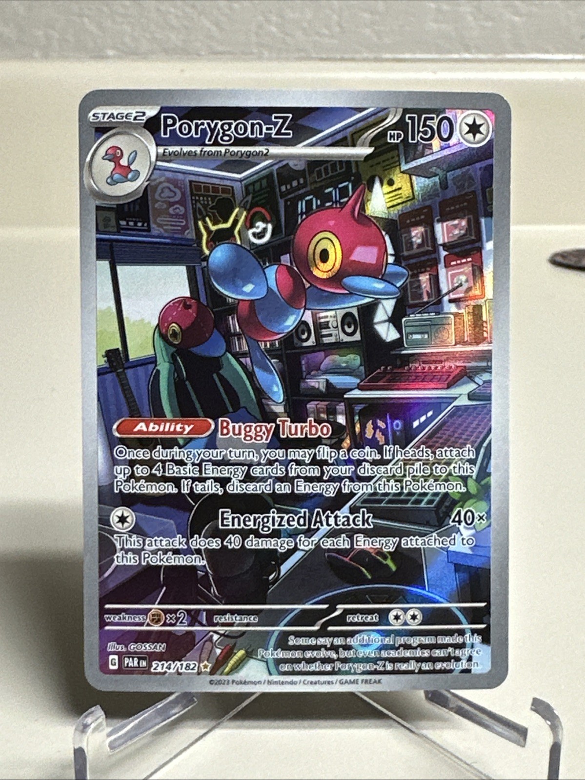 Pokemon TCG Porygon-Z 214/182 SV04: Paradox Rift Holo Illustration Rare NM/M