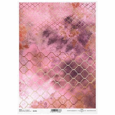 ITD Reispapier Decoupage  Serviettentechnik-R1595 - A4 - Marokkanisches Rosa 