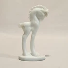 Mosser White Milk Glass Trojan Horse Pony Figurine Vintage MCM Statue *FLAW*
