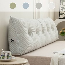 Cooling Touch Wedge Headboard Pillow Ice Silk Bed Rest Lumbar Support Cushion