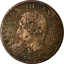 [#15484] Coin, France, Napoleon III, Napoléon III, Centime, 1855, Lille, VG(8-10