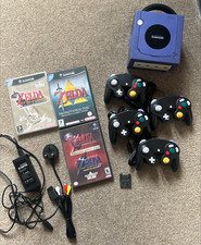 Gamecube Console, All Wires,  4x Controllers, Zelda Majora Windwaker PAL Bundle!