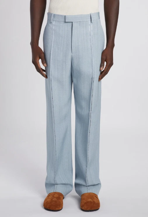 Bottega Veneta — MSRP $1,725 - Bottega Veneta Men's Grainy Viscose & Silk Straight Leg Pants