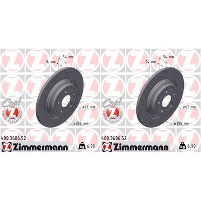 2x ZIMMERMANN SPORT Z BREMSSCHEIBEN 325mm GELOCHT HINTEN passend für MERCEDES GL