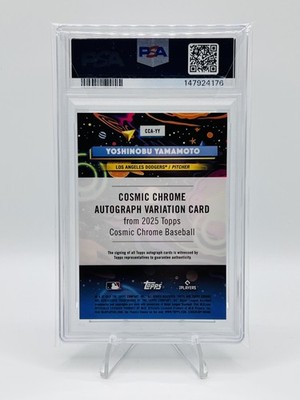 2025 Topps - Cosmic Chr - Yoshinobu Yamamoto - /75 - Auto-Grn