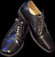 Florsheim Reveal Cap Toe Oxford, Jr. Boys Sz 5.5 M Black Dress Shoes Memory Foam