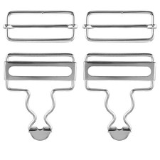 2 Pairs Metal Overall Buckles Replacement Suspender Clips Adjustable Slide