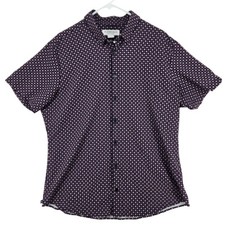 Mizzen Main Shirt Mens XL Trim Fit Blue Red Performance Stretch Floral Button Up