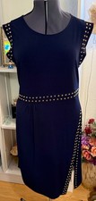 Michael Michael Kors NWT Studded Navy Dress Women’s XL Sleeveless Stretch Side S