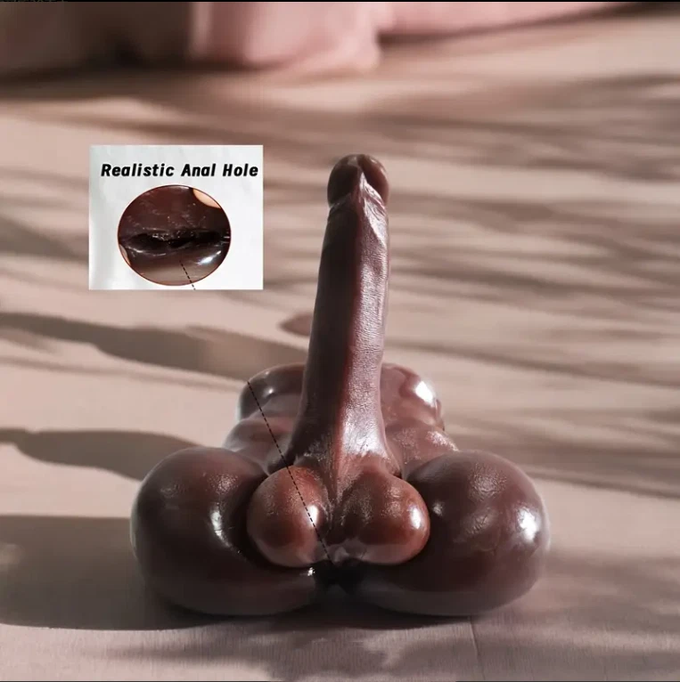 TPE Dildo Sex Black Doll Male Body Torso Adult Sex Toy Big Penis For Women GAy - Image 3 of 4