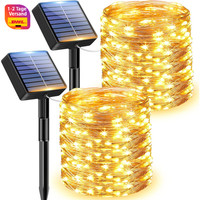 Solar Lichterkette AußEn 12M 120 Led Wasserdicht Kupferdraht 8 Modi Deko Garten