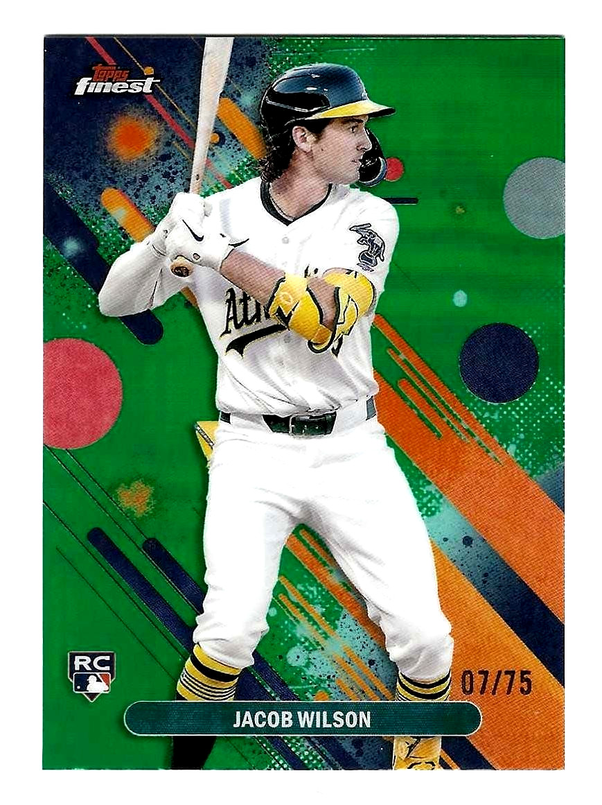 2025 Jacob Wilson Topps Finest Common Green Rookie /75 small dimple on front