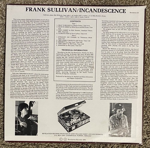 Frank Sullivan - Incandescence - 1953 Revelation REV-39 LP Vinyl Record - EX - Imagen 2 de 4