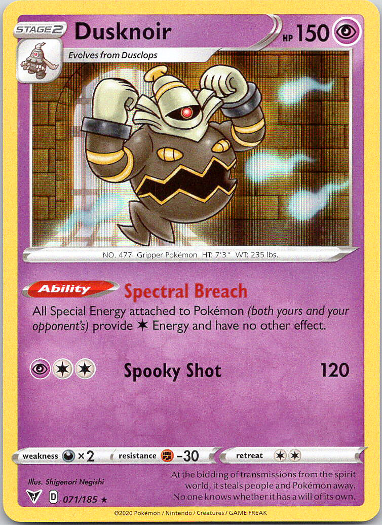 Pokemon Dusknoir 71/185 Vivid Voltage Rare Holo Holo NM TCG