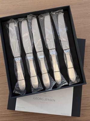 Georg Jensen Mitra  lot of 8 dinner knives NEW