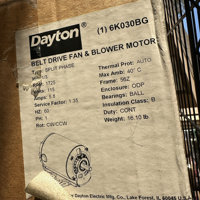 #ad Dayton 6k030BG Belt Drive Fan and Blower Motor 1 3 HP New $209.95