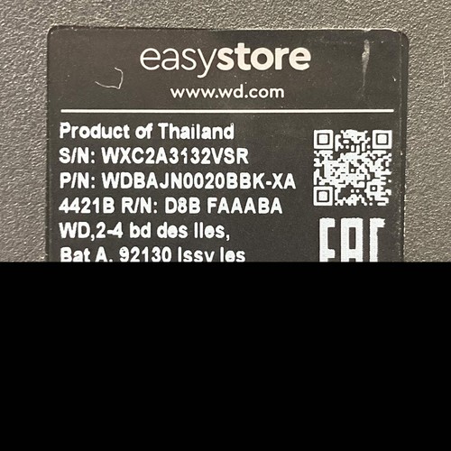 Western Digital WD 2.5" Easy Store 2TB Micro USB-B to USB-A HDD WDBAJN0020BBK-XA - Afbeelding 6 van 6