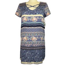 Sequin Hearts Strappy Neck A Line Shift Dress Size Large NWT