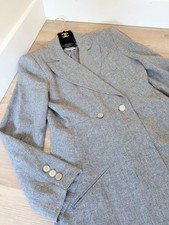 CHANEL Vintage Spring 1998 Linen CC Blazer Jacket FR40
