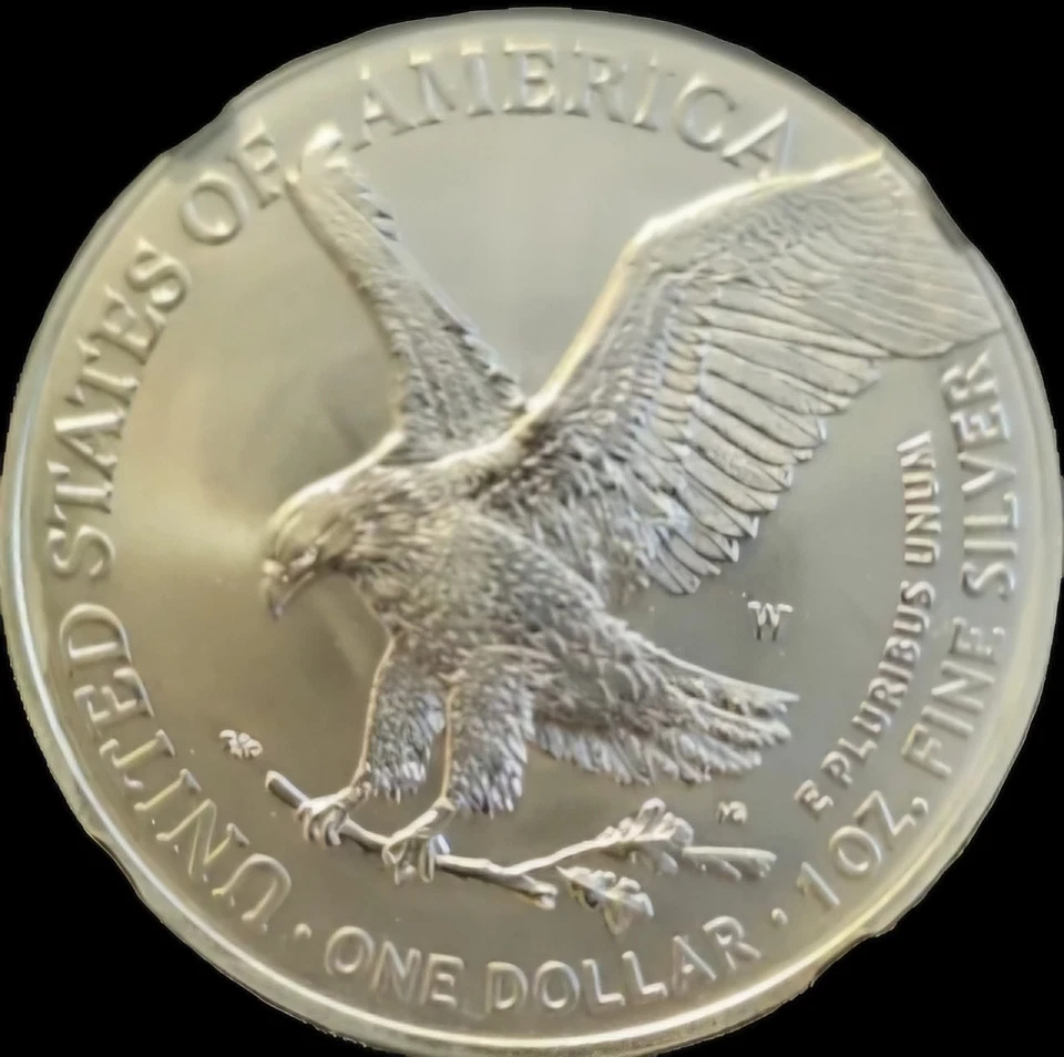 2022-W Burnished Silver Eagle MS70 NGC   Eagle Label Early Releases  - Image 4 of 4