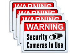 Video Surveillance in Use Sign, Warning 10x14 inches, 4-Pack 10''x14''