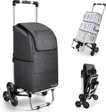 KEDSUM 2 in 1 Aluminum Alloy Stair Climbing Cart, 300LBS Grocery Cart on Wheels,