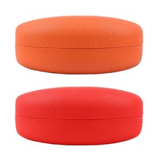 CHZZMS 2 PACK Large Hard Shell Sunglasses Case, 6.5 x 2.7 x 2.1in, Orange red