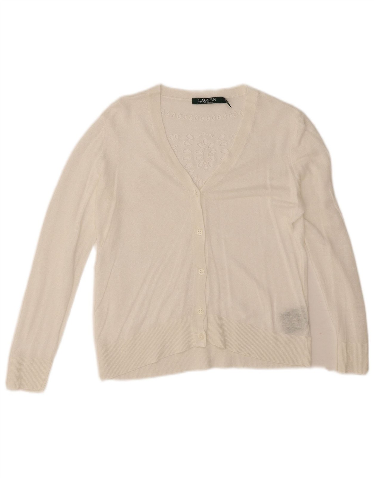 Ralph Lauren Womens Oversized Bolero Jumper UK 6 XS Off White Linen BL06