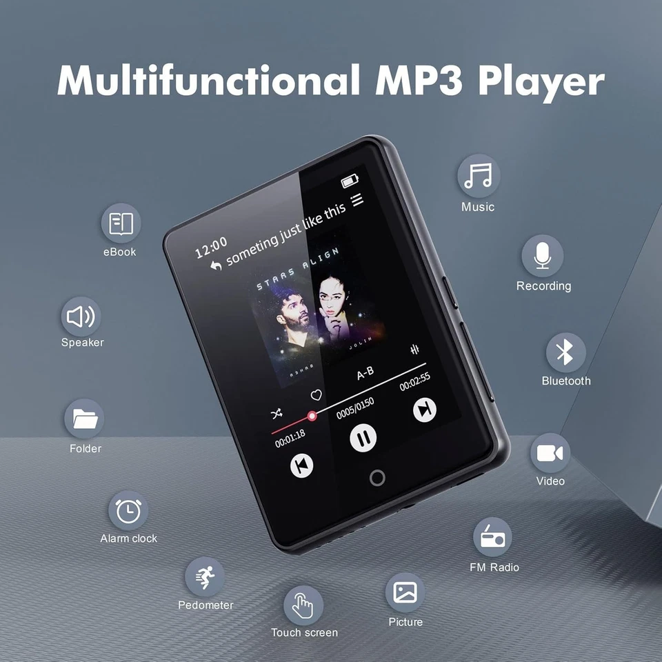 64GB MP3 Player with Bluetooth 5.3, 2.8-inch Touch Screen Digital Music Player - Image 4 of 4