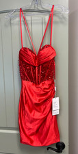 Stacees Red Dress Size 2 NWT