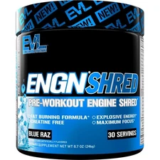 EVL Ultimate Pre Workout Powder - Thermogenic Fat Burner - Blue Raz