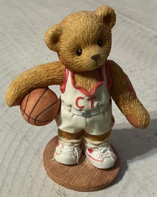 #ad Cherished Teddies Larry quot;You#x27;re My Shooting Starquot; ##x27;d Basketball Figurine 203440 $17.99