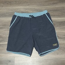 LL Bean Men's Medium All Adventure Swim Shorts Blue Lined Hiking Quick Dry 9"