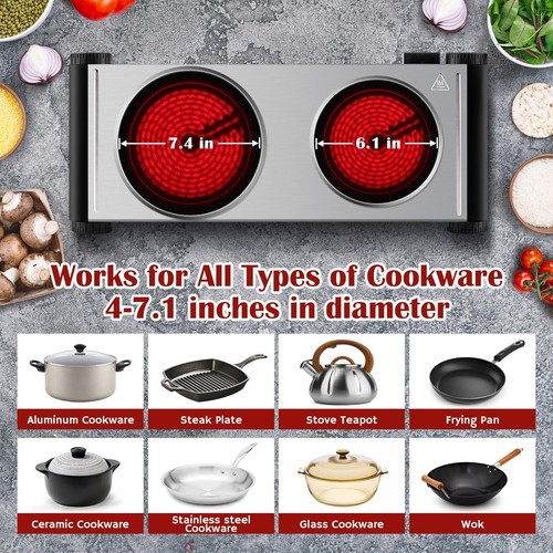 Cusimax Portable Electric Stove For Cooking With 1800w Power Temperature Cont... - Picture 4 of 8