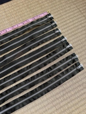 7 Two way 30  vintage zippers talon green tape metal