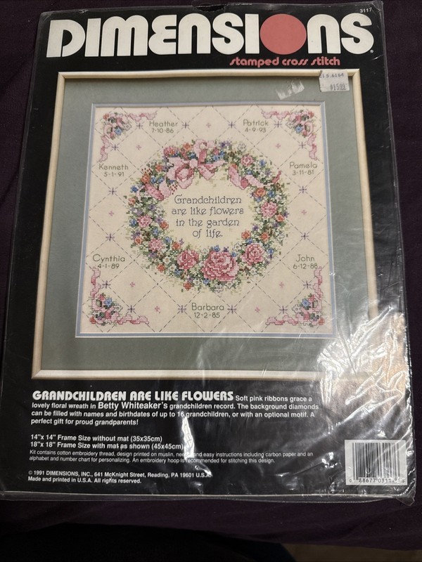 New- Dimensions Stamped Crosstitch Children Are Like Flowers #3117
