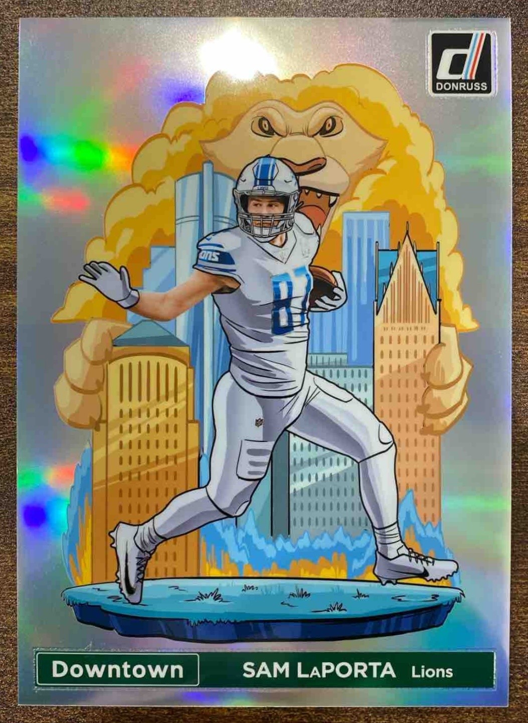 Sam LaPorta 2024 Panini Donruss Oversized Downtown! Prizm SSP #6 Lions