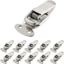 Pack of 10 Mini Size Toggle Latch Set, Silver, Metal, Flat Head, Securing Boxes