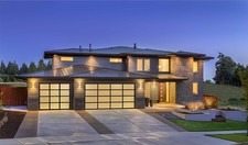 Matte Black Frosted Glass Garage Door - 18 X 7 ft