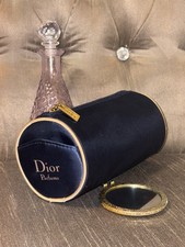 Dior Beauty Makeup Case - Navy Blue Circular Case  Mirror Travel Bag Luxury