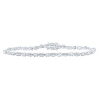925 Sterling Silber Diamant Damen Rund & Spitz Oval Armband 1/3 Karat 17.8Cm