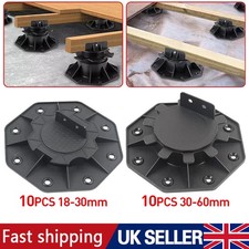 10 PCS Adjustable Decking Riser Foot Bearing Support 18-30/30-60mm Pedestal