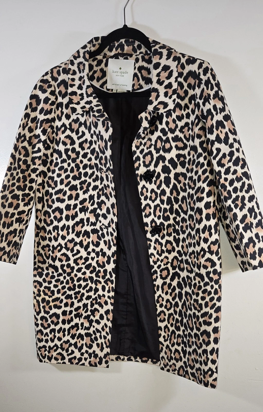 Giacca stampa leopardata Kate Spade taglia 0 manica quarto