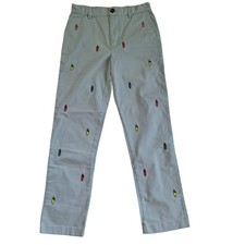 Vineyard Vines Breaker Pants Surfboard Embroidered Aqua Sky Blue Boys Size 10