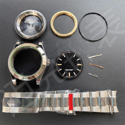 #ad DIY SET For 2824 watch case dial hands stainless steel strap 40mm $150.00