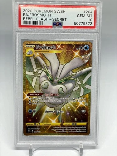 2020 Pokemon SWSH Rebel Clash #204 Fa/Frosmoth Rebel Clash-Secret PSA 10