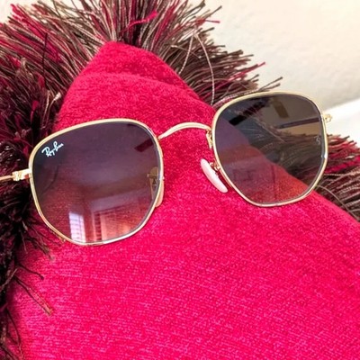   RAY-BAN HEXAGONAL GRADIENT LIGHT BROWN   UNISEX SUNGLASSES
