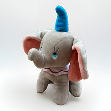 Vintage Disney Dumbo Plush Stuffed Elephant, Gray with Pink Ears  Blue Hat
